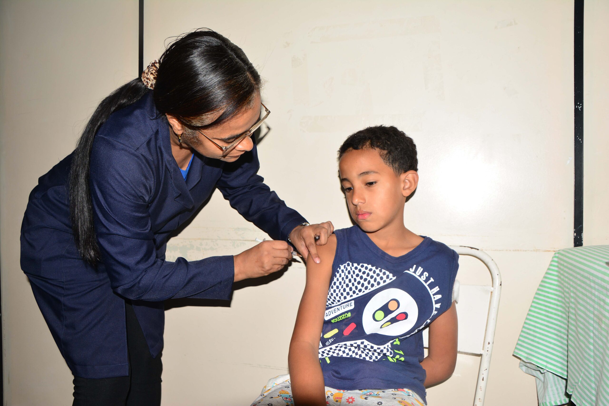 Vacinação contra a gripe influenza.