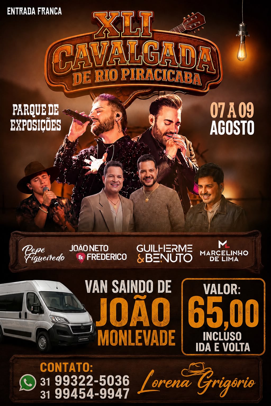 RIO PIRACICABA SE PREPARA PARA A XLI CAVALGADA COM GRANDES SHOWS E ENTRADA FRANCA.
