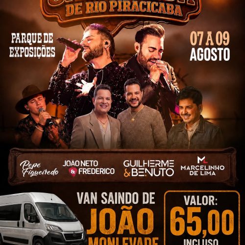 RIO PIRACICABA SE PREPARA PARA A XLI CAVALGADA COM GRANDES SHOWS E ENTRADA FRANCA.