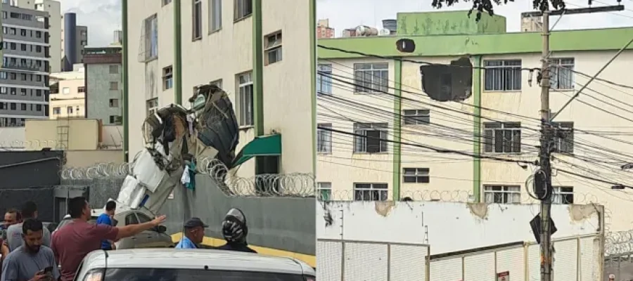 URGENTE: Avião atinge prédio e cai no bairro Silveira, em Belo Horizonte.