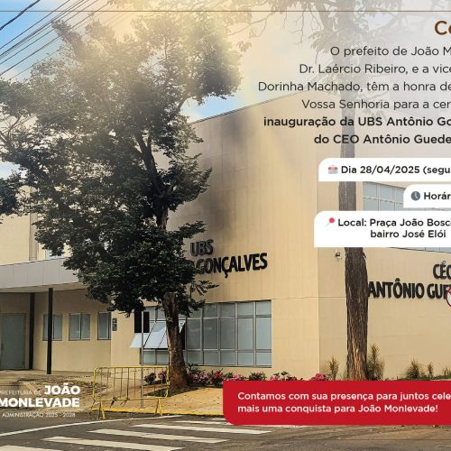 Convite do prefeito Dr Laercio e sua vice Dorinha Machado para os Monlevadense.