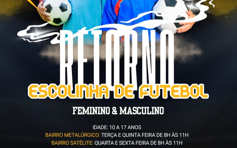 Prefeitura de João Monlevade amplia atividades esportivas com o retorno das escolinhas de futebol.