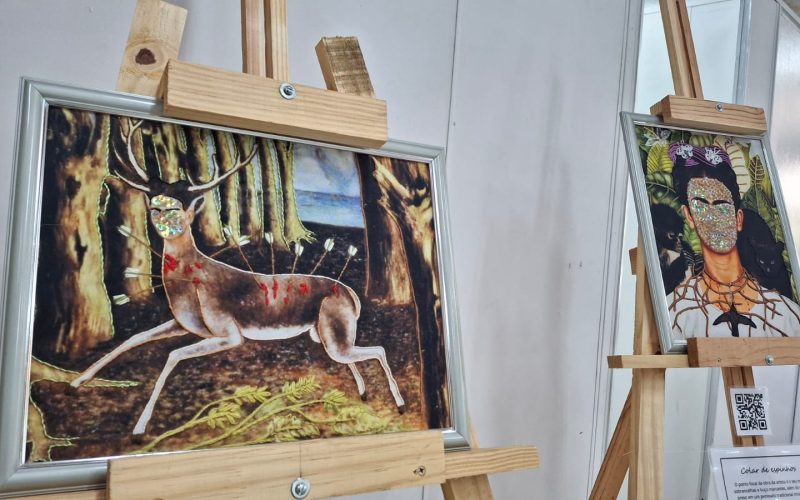 Exposição “Frida em Fios” aberta ao público no hall da Prefeitura até sexta-feira (4).