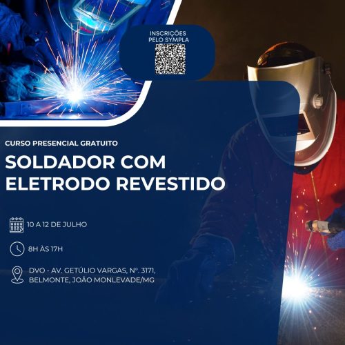 Prefeitura oferece curso gratuito de Soldador com Eletrodo Revestido em João Monlevade.
