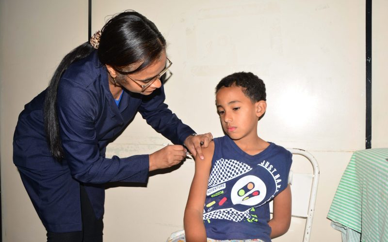 Vacinação contra a gripe influenza.